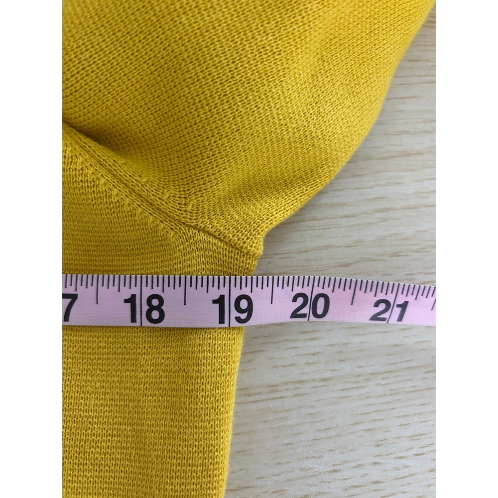 Lands' End 100% Supima Cotton Yellow Jacket‎ Cardigan Sweater Size Medium - Picture 6 of 8